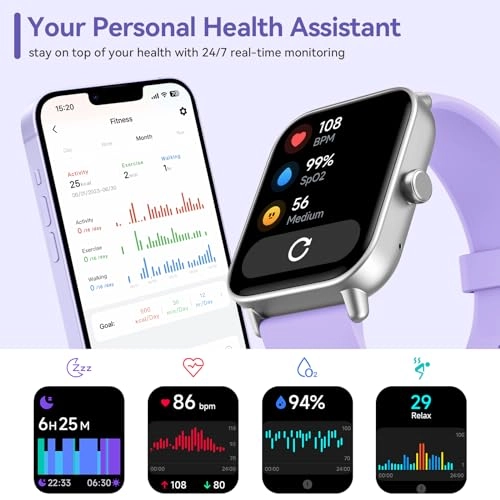 Smart Watch - Alexa Built-in Bluetooth Call 1.8"