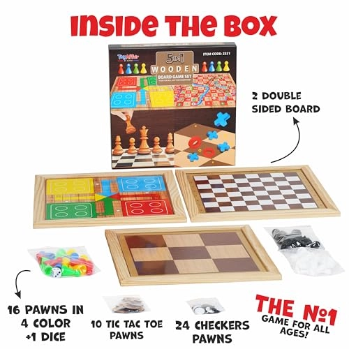 Ludo + Snakes & Ladders + Checkers + Chess + Tic Tac Toe