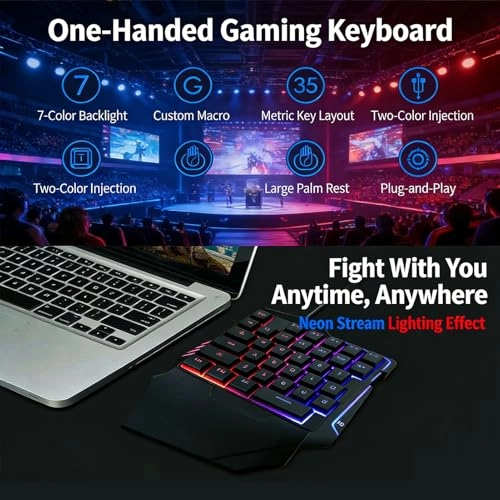 One Handed Gaming Keyboard - Wired