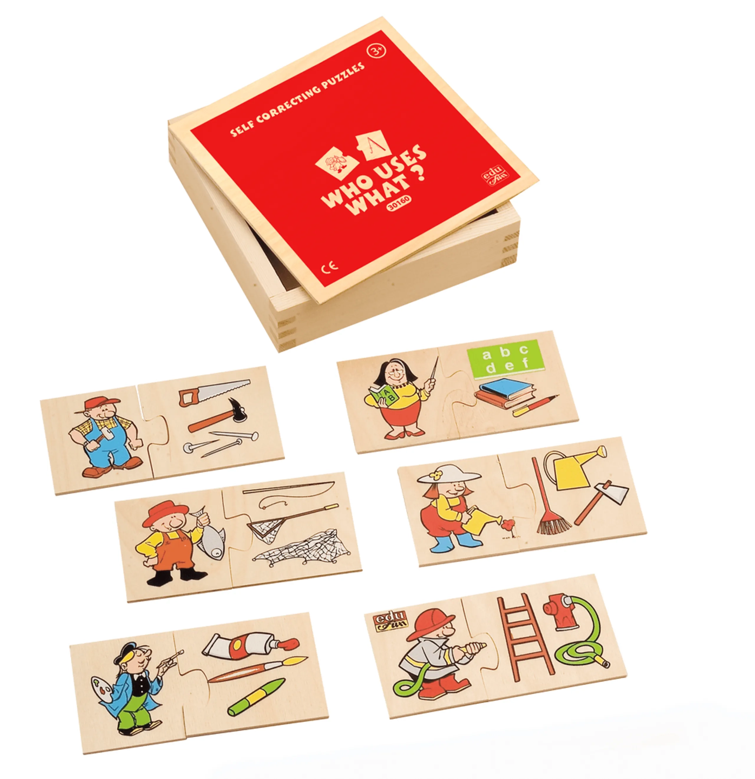 Edu Fun Who Uses What Self Correcting Puzzles Matching Pairs - Suitable for 3 years & above