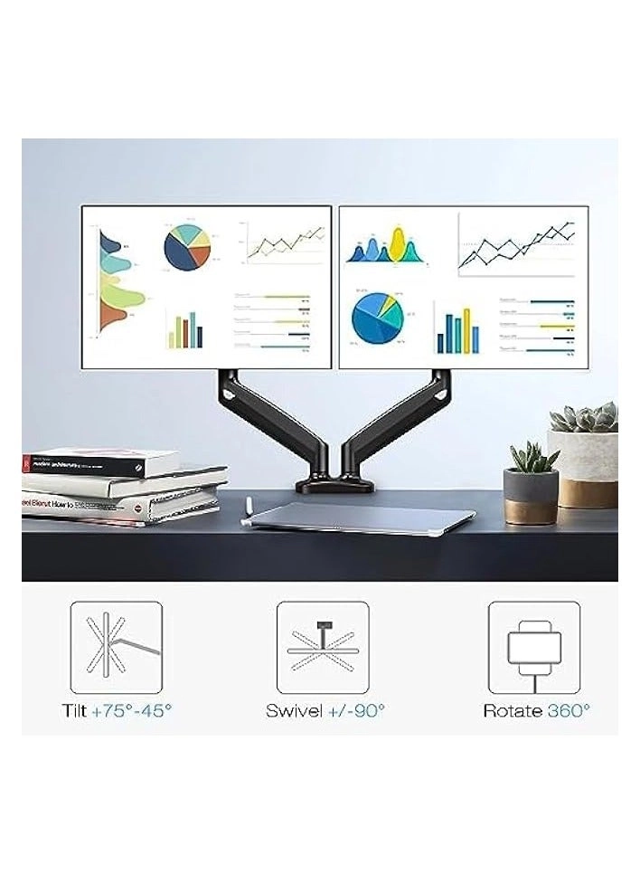 Dual Monitor Stand - 32 Inch 75mm x 75mm or 100mm x 100mm