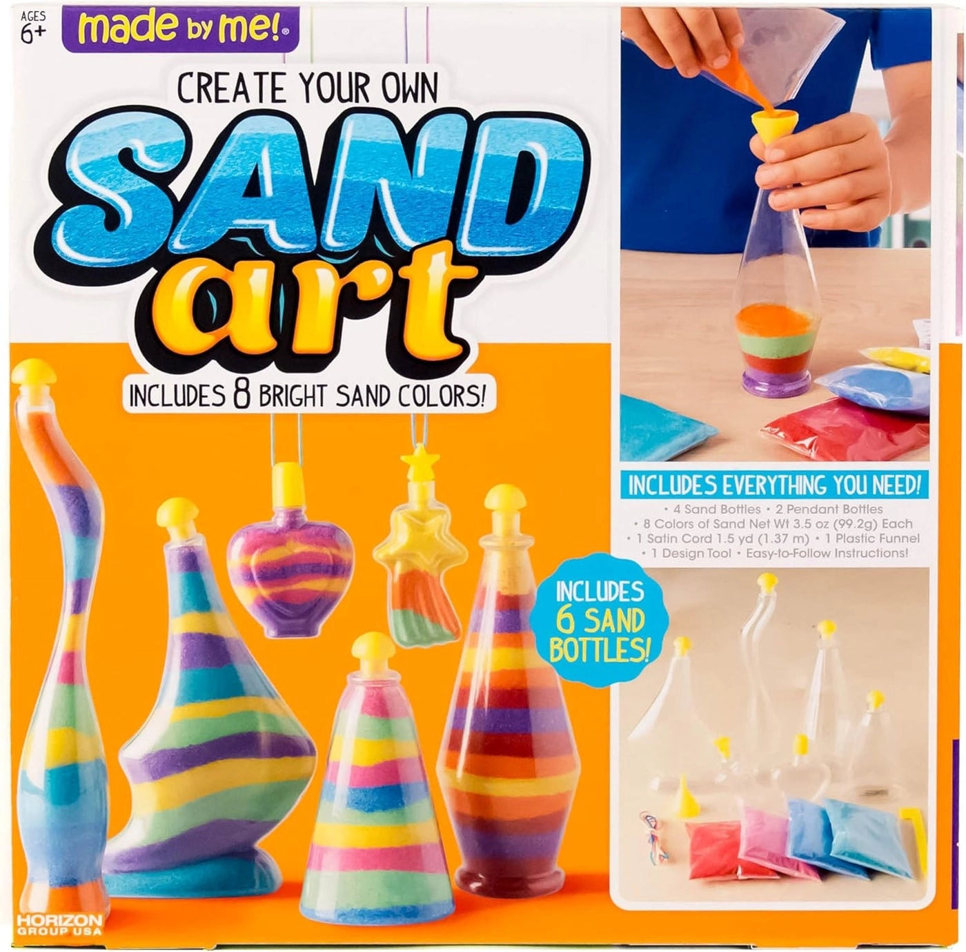 made by me Sand Art Kit - 6+ years 6 pcs