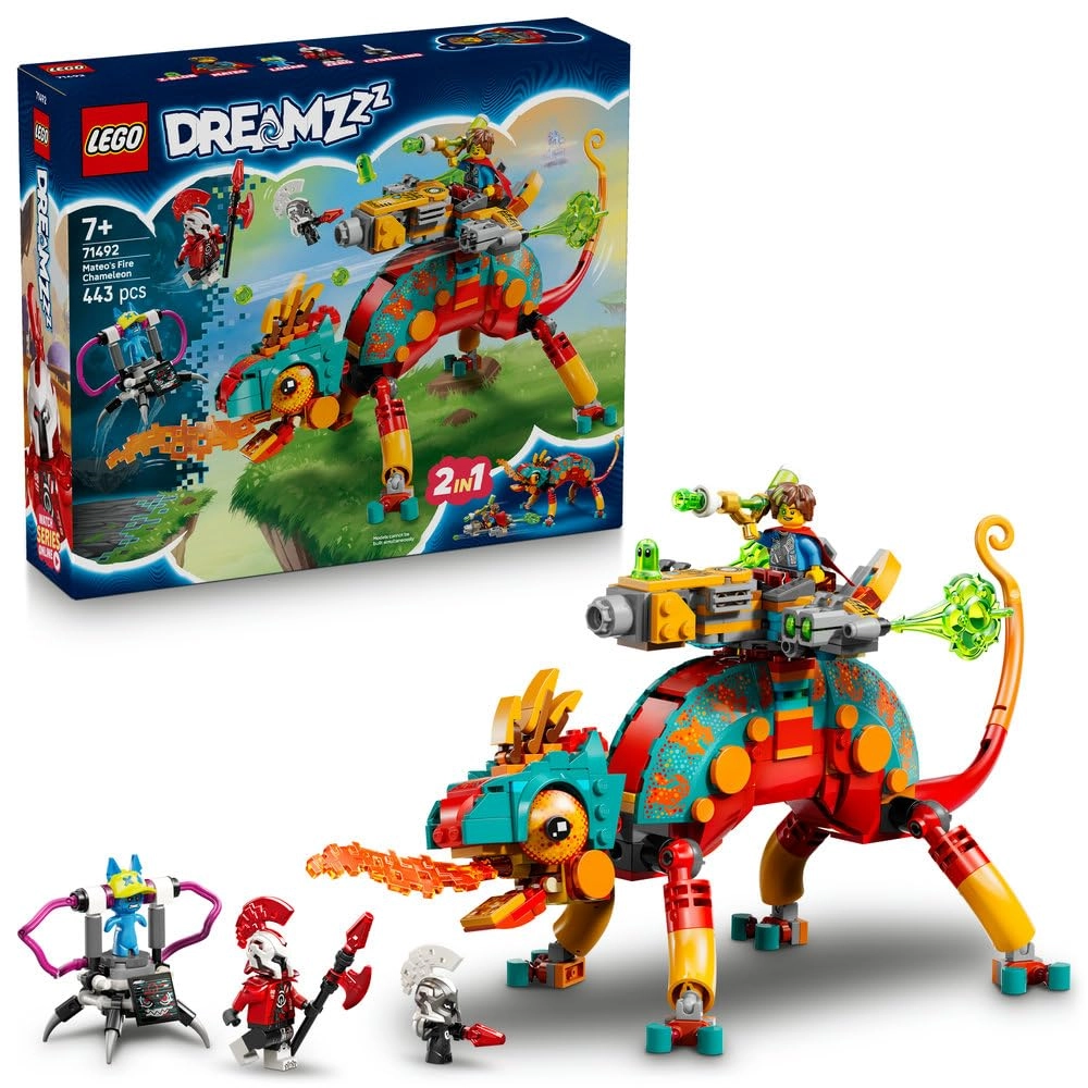 DREAMZzz 2in1 Mateo's Fire Chameleon (71492) - Fantasy Animal Figure 2 Minifigures