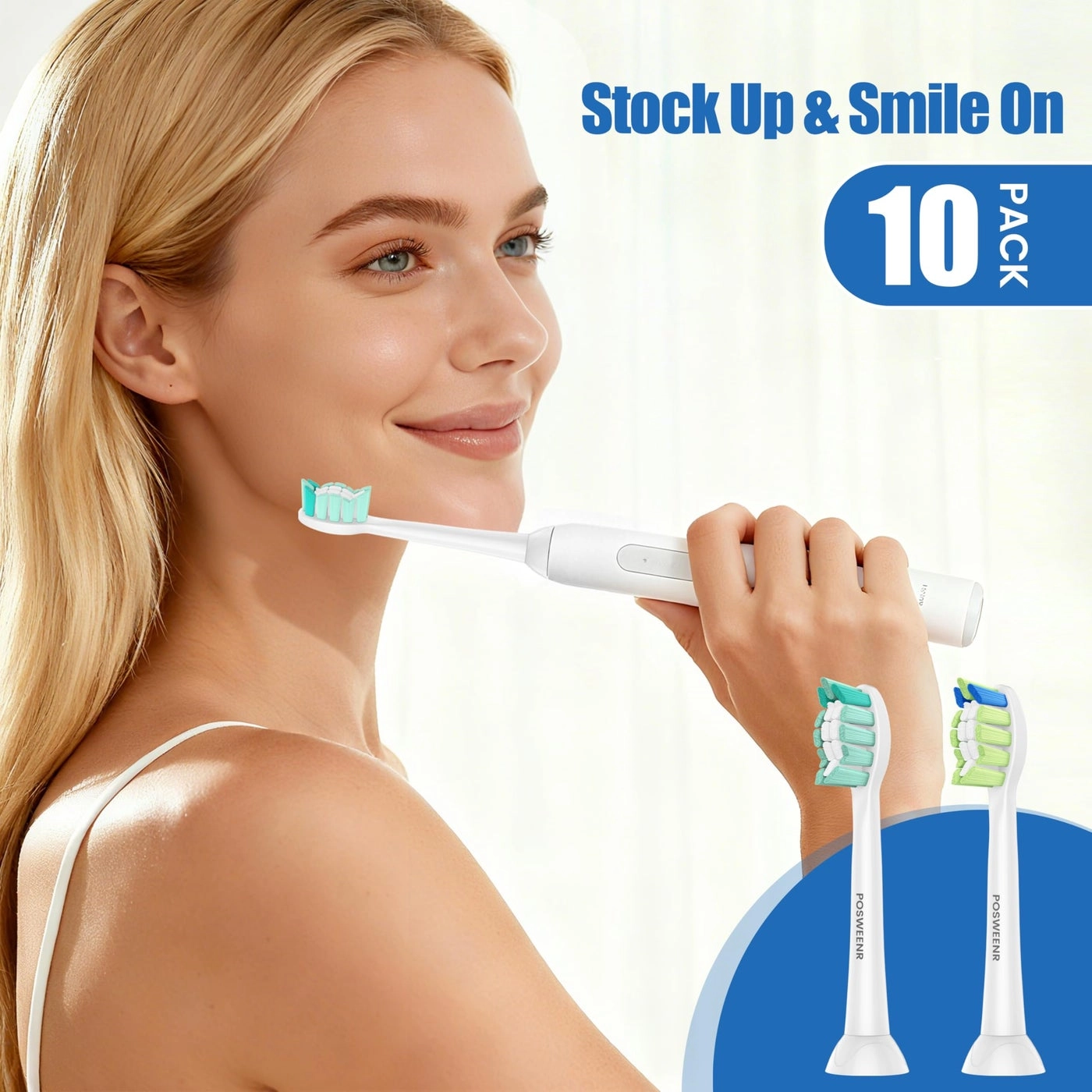 Replacement Toothbrush Heads - Electric 10 Pack Black
