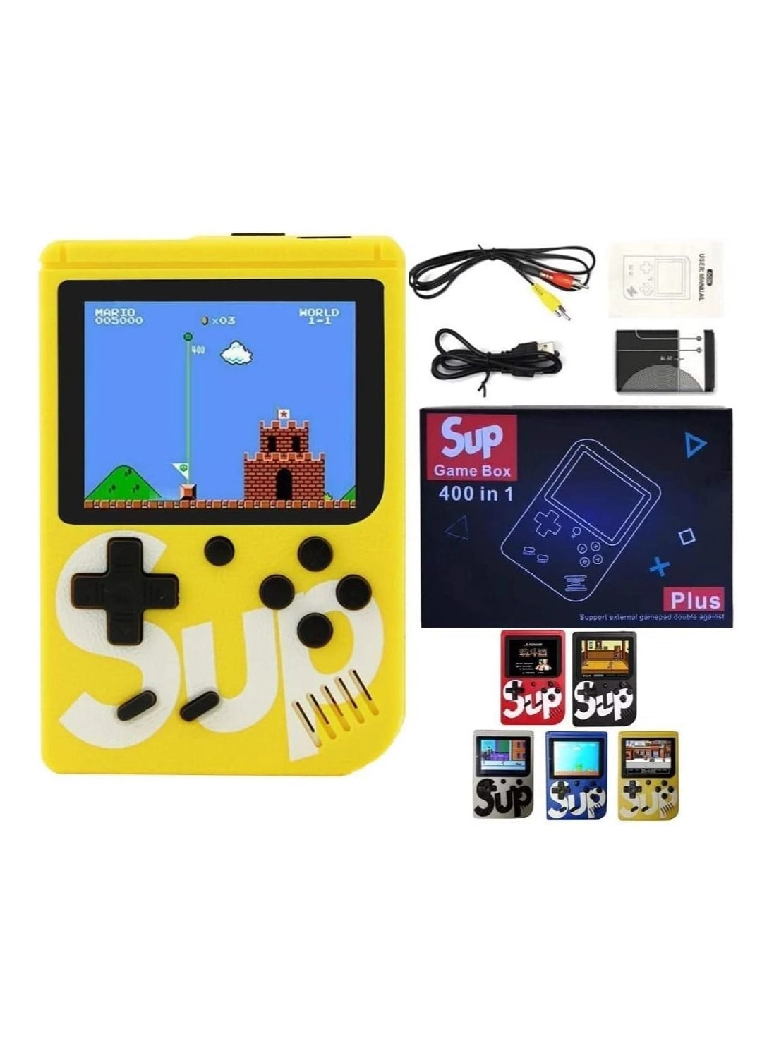 Handheld Game Console - 400 Built-in Games 3-Inch Color Screen Rechargeable Battery