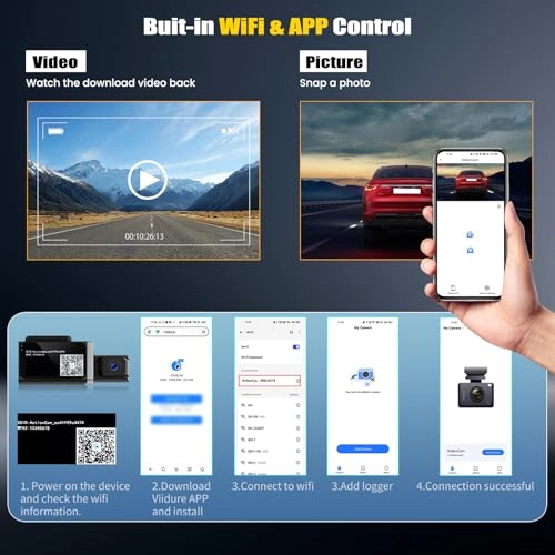 3 Channel Dashcam - 1080P front 480P rear 480P interior