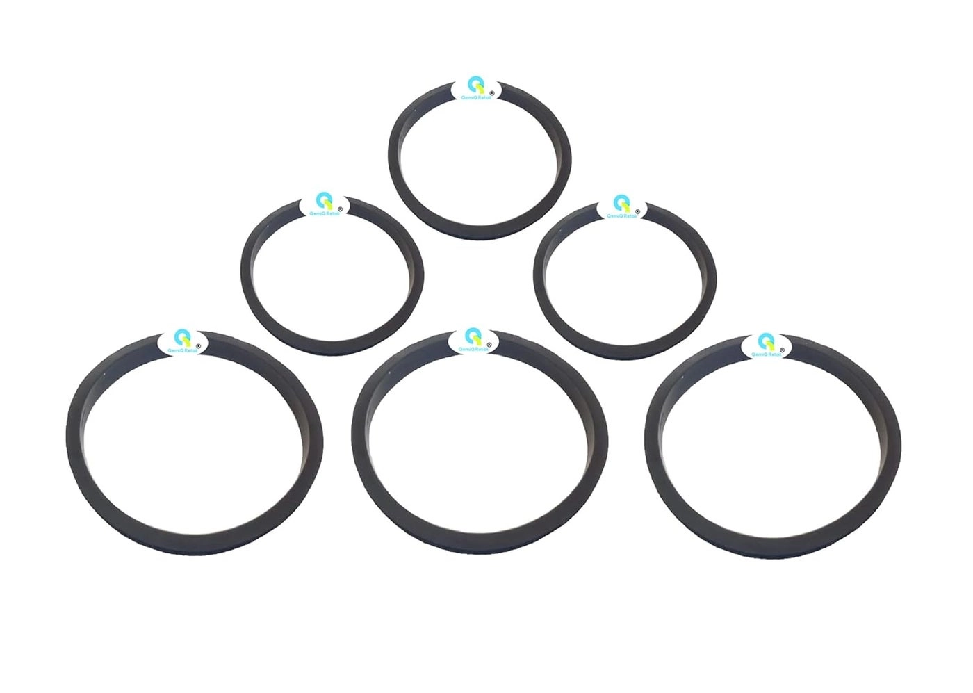 QemiQ Retail Jar gaskets - 3+3 Units Rubber