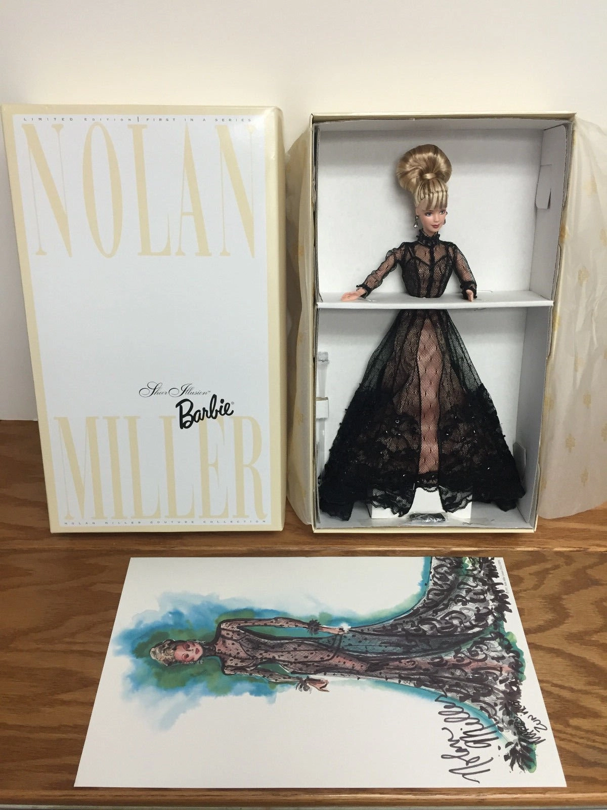 Mattel Nolan Miller Sheer Illusion Barbie - Limited Edition 1998 Porcelain