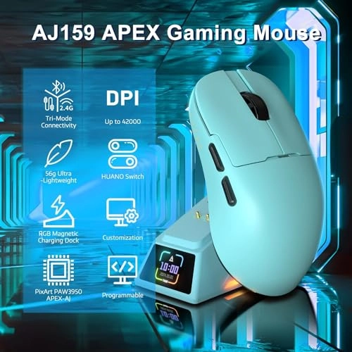 AJ159 PRO Gaming Mouse - 2.4GHz Bluetooth USB