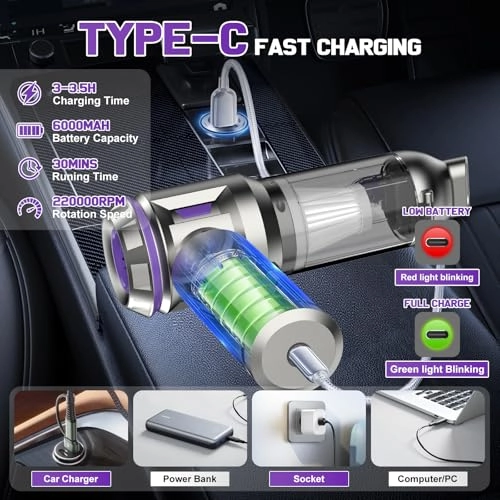 Handheld Vacuum Cleaner - 6000 mAh