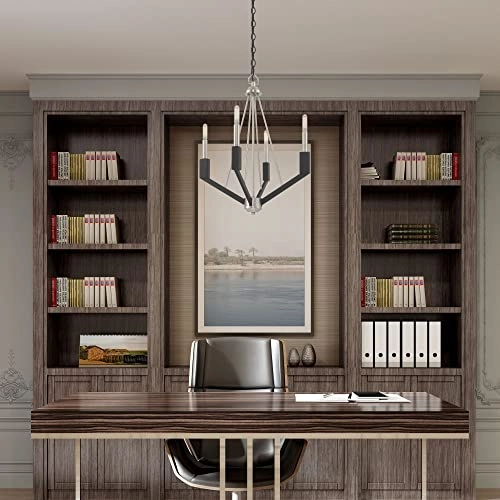 Mini Chandelier - 4 Lt Brushed Nickel & Black