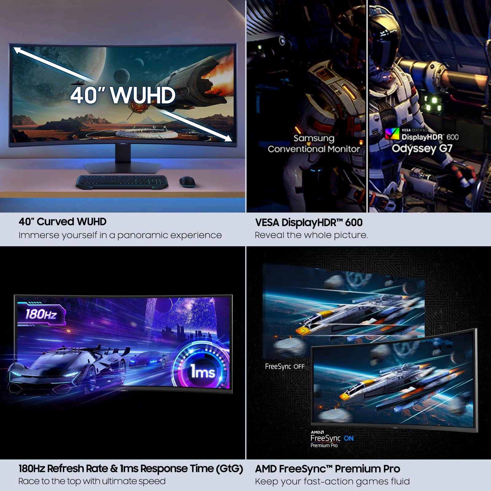 Odyssey G7 - LS40FG75DENXZA 40 Inches 5120 x 2160 Pixels