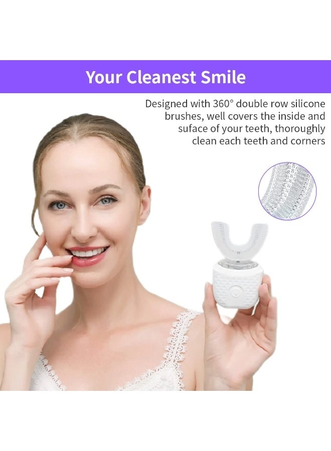 U-Shaped Ultrasonic Electric Toothbrush - 360° Automatic Mouth Cleaning Rechargeable IPX7 Waterproof