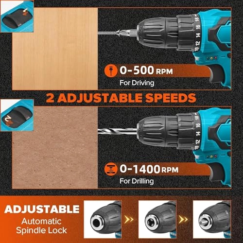Cordless Drill Set - 1.5 Amp Hours