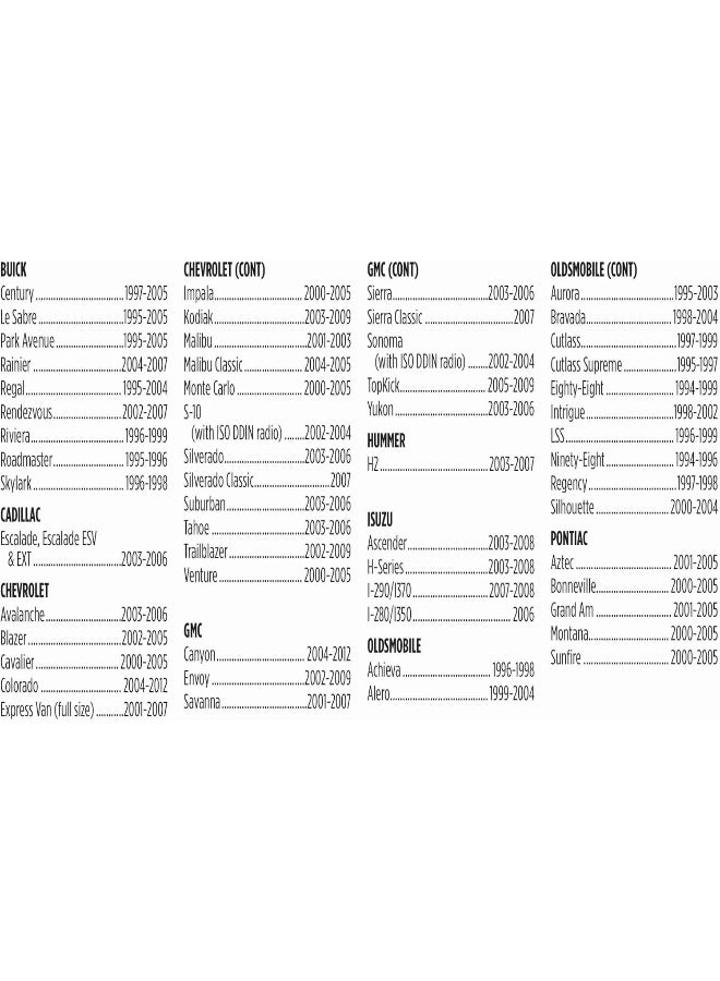 95-2001 - Double Din Black