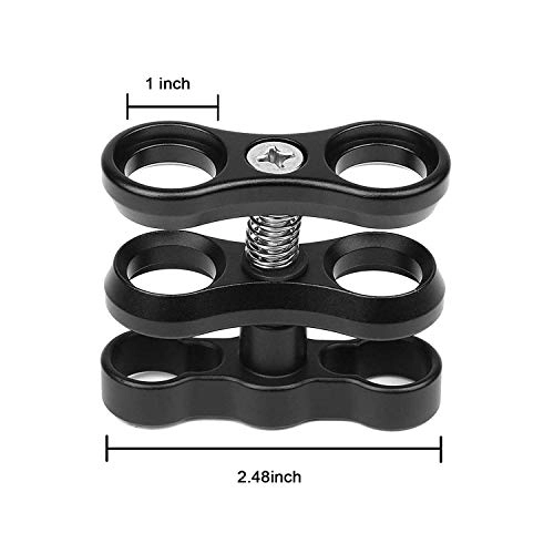 Ball Clamp Mount - 1" 2pcs Black