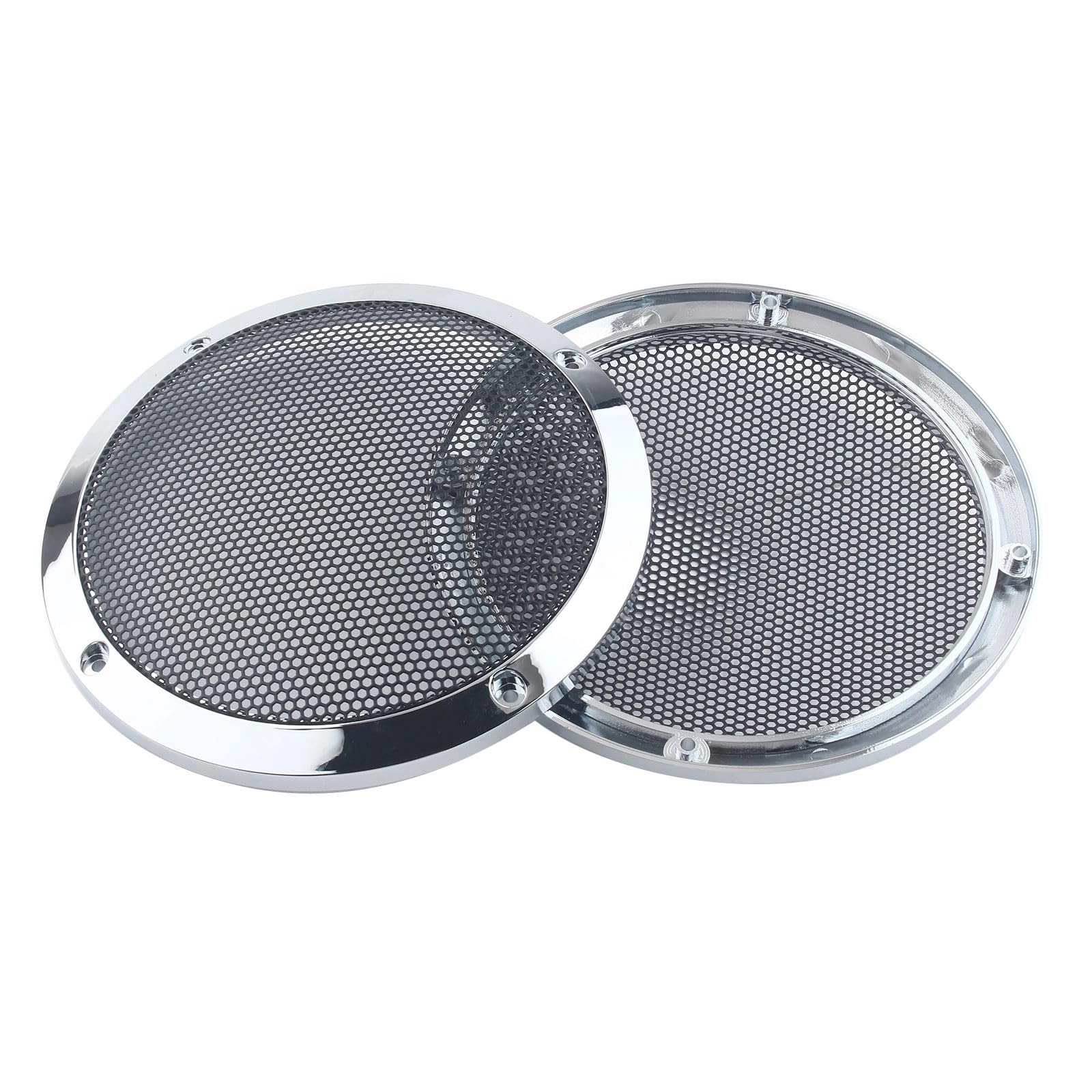 SlowFINest Saddlebag Lid Speaker Grill Cover - Chrome & Black Plastic + steel