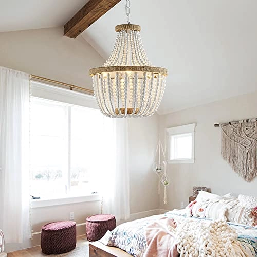Farmhouse Wood Beaded Chandeliers