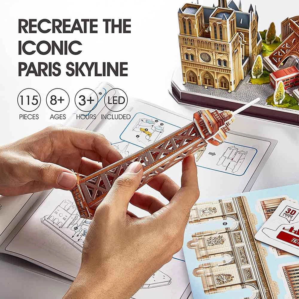 City Line Paris 3D Puzzle (ALGT-L525H) - 115 pcs, LED