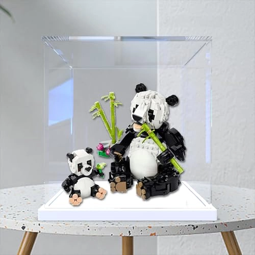 Display Case for Lego 31165 - Dustproof Clear Walnut Base