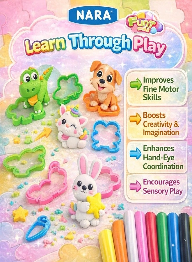 Modelling Clay - Soft Non-Toxic + Shape Cutters + Rolling Pin