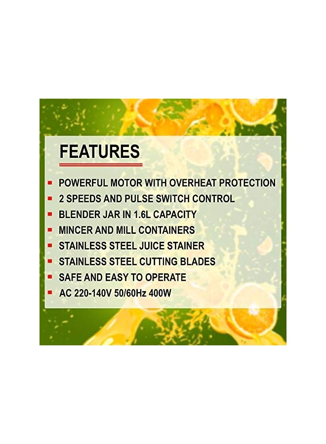 4 In 1 Food Processor - 1600 ml