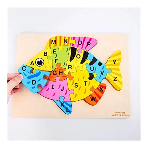 Wooden Animal Car Three-dimensional Jigsaw Puzzle - 3 years and up