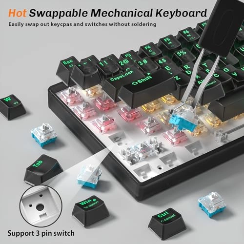 Wireless Creamy Mechanical Gaming Keyboard - QWERTY Bluetooth