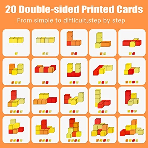 3D Space Wooden Building Block Cubes - 3 years and up 16 pieces