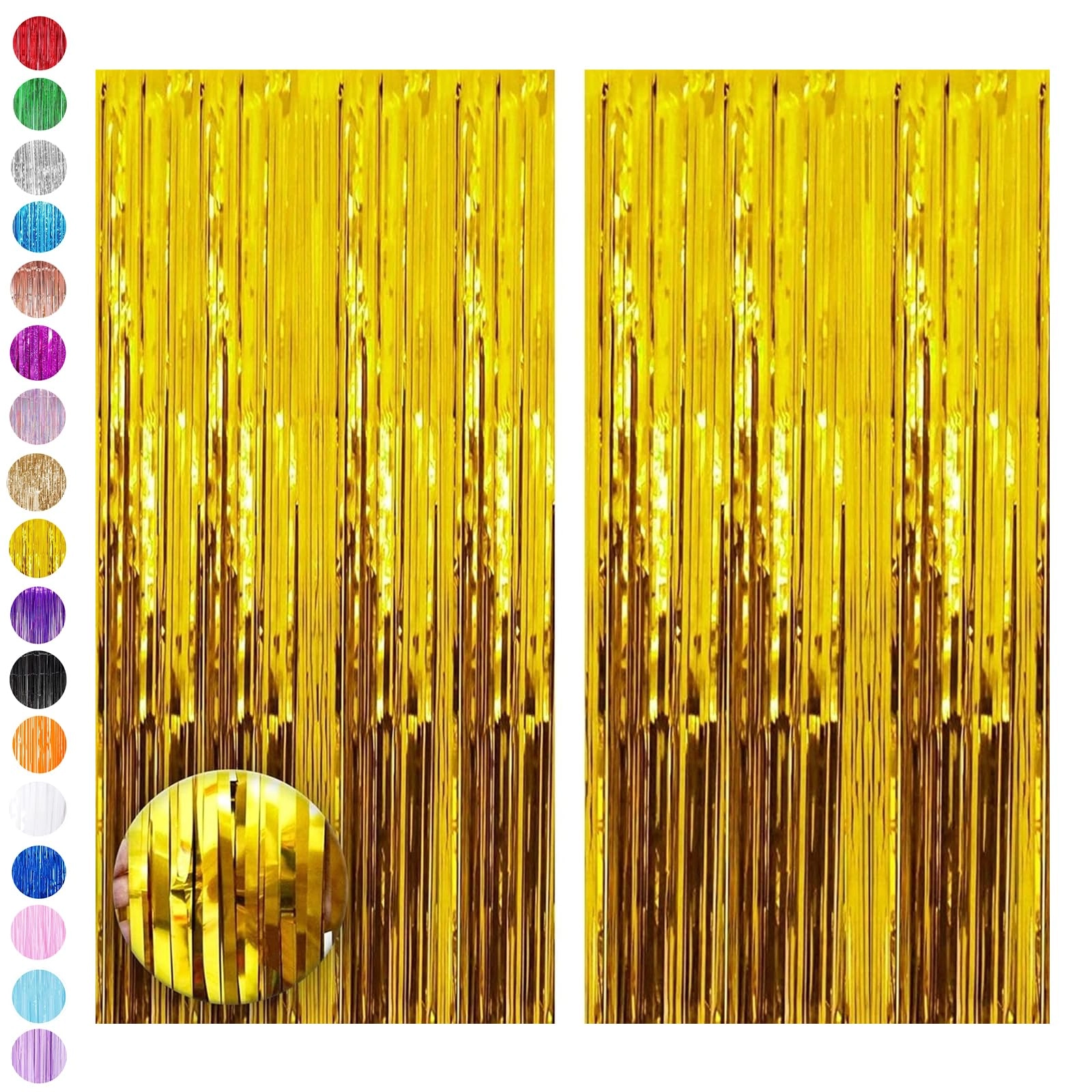 aisszhao Foil Fringe Tinsel Backdrop - 2P Birthday Wedding Holiday Party