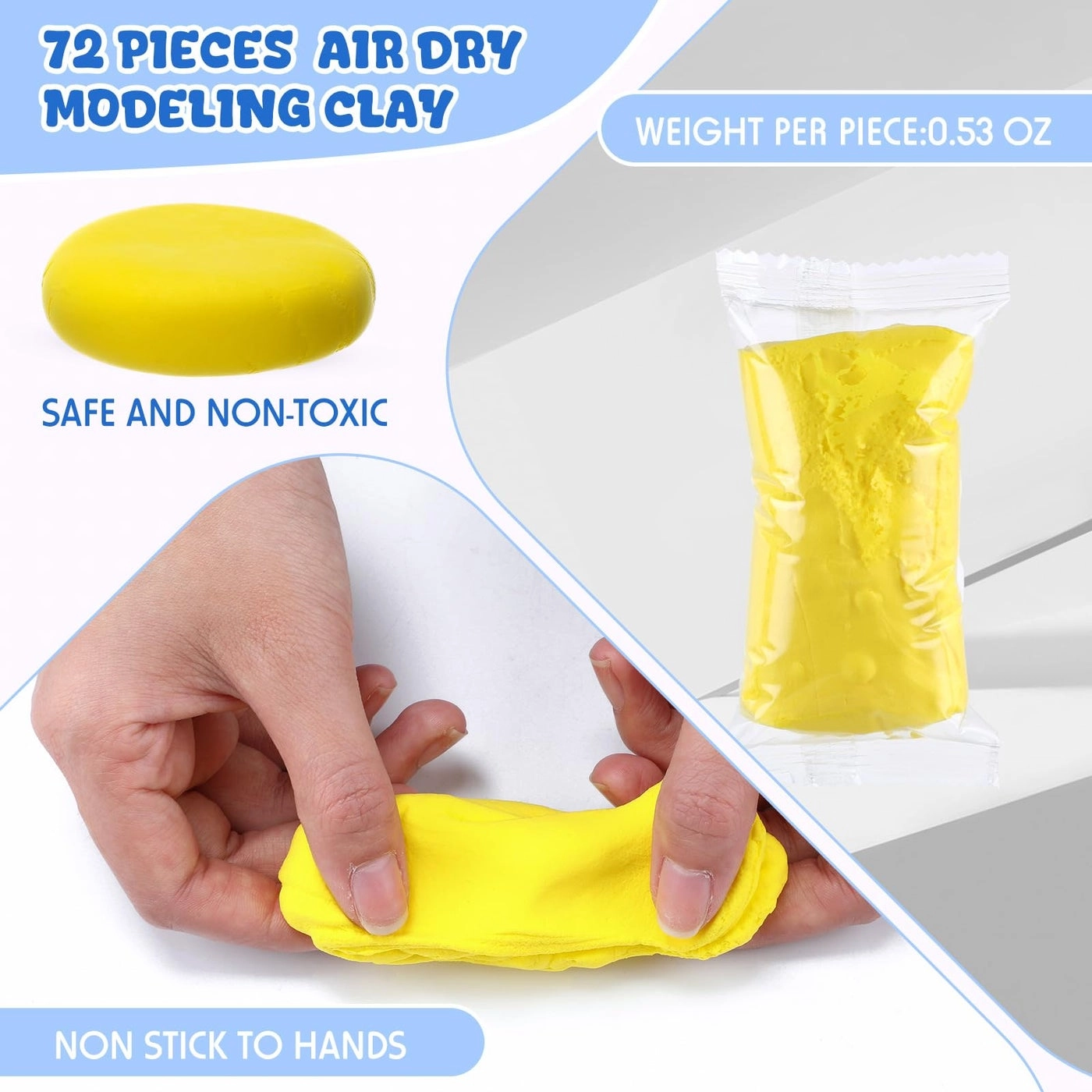 Air Dry Clay - 72 Pcs