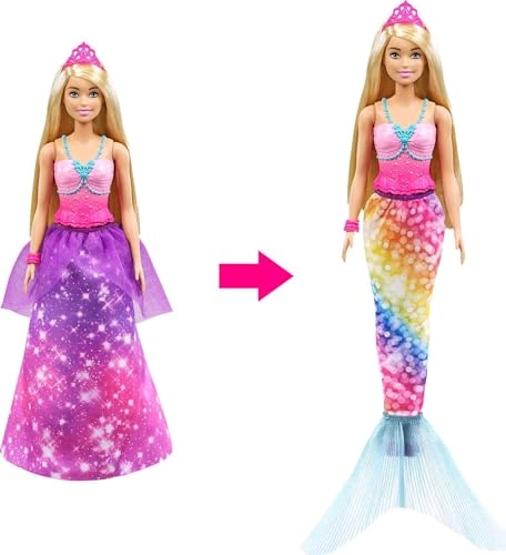Barbie Dreamtopia - 2-In-1 11.5-In Blonde Princess To Mermaid Ages 3+