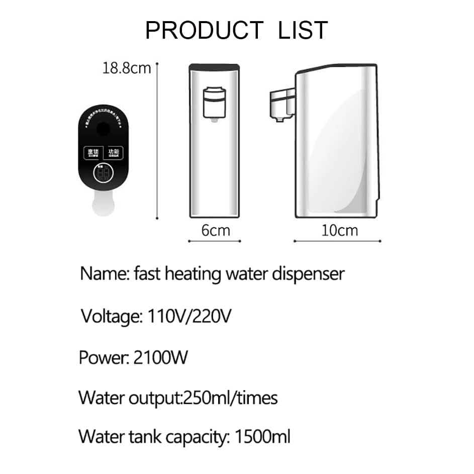 Mini Deaktop Instant Hot Water Dispenser - 2L