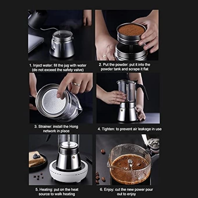 Moka Pot - 6 Cup Stovetop Induction