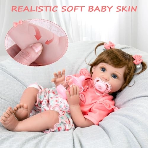 Reborn Baby Doll - 22 Inch Cotton Vinyl African American Ages 3+
