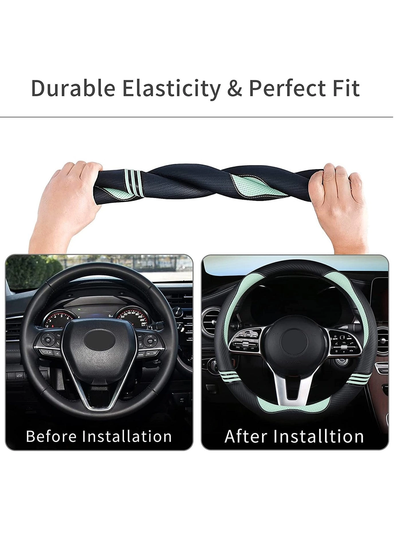 Steering Wheel Cover - Universal Fit 14.5 15 inches Fruit Green