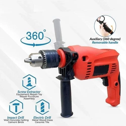 13mm Impact Drill Machine - Reversible Variable Speed Corded Electric