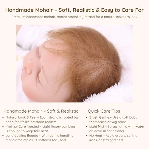 Reborn Baby Doll - 22 Inch Vinyl Sleeping Moo-Cow Ages 6+ Gift Set