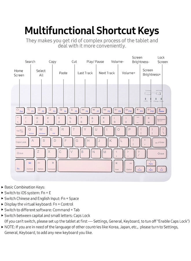 Round Keycap Touch Keyboard Case - Wireless