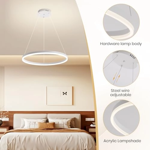 Single Ring LED Chandelier - 3000K-6000K Dimmable