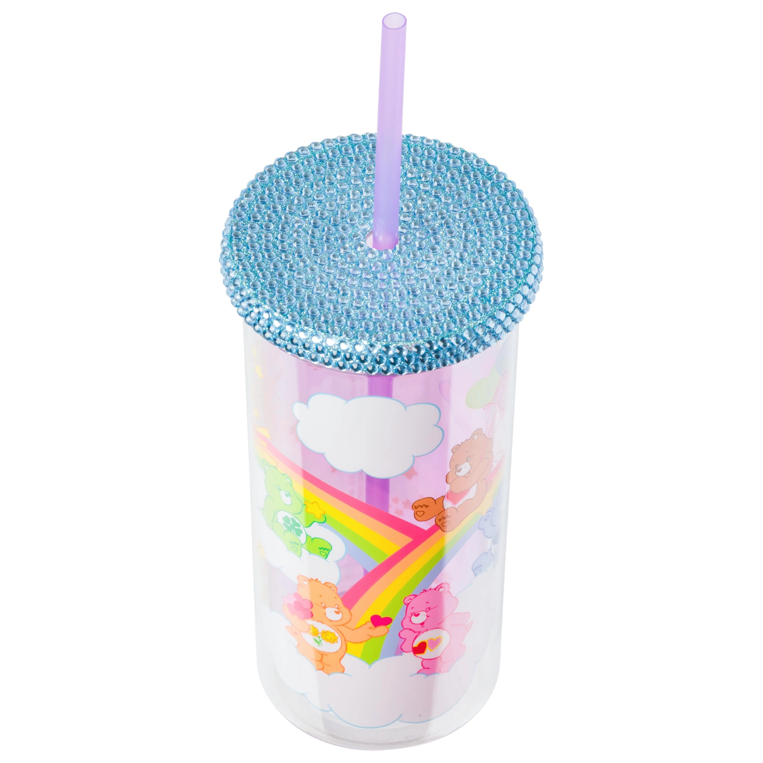 Care Bears Reusable Cup - 1 pcs Rhinestone Lid Straw