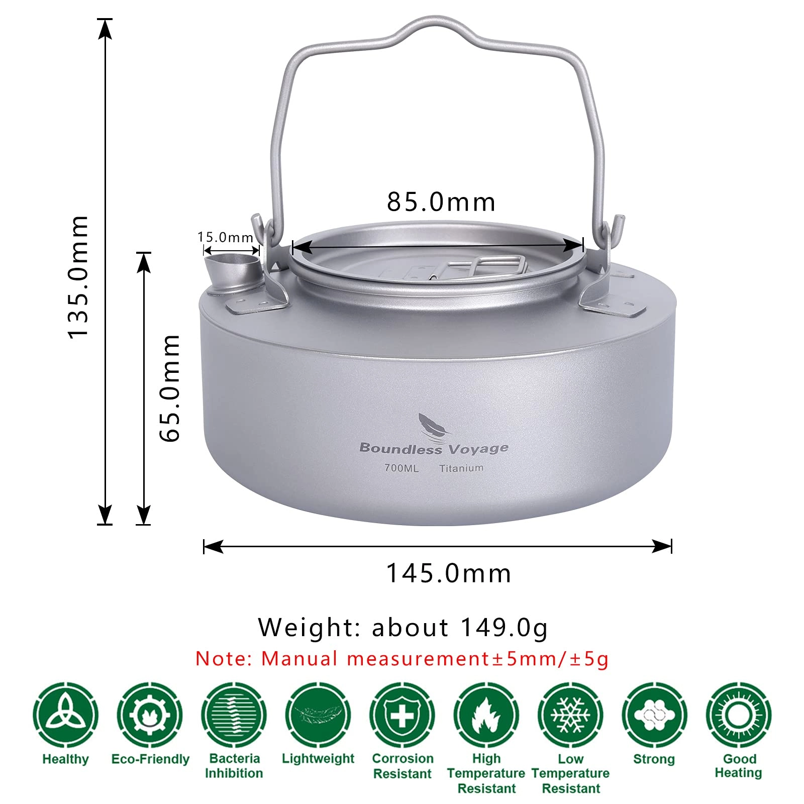 Titanium Kettle - 700 Milliliters