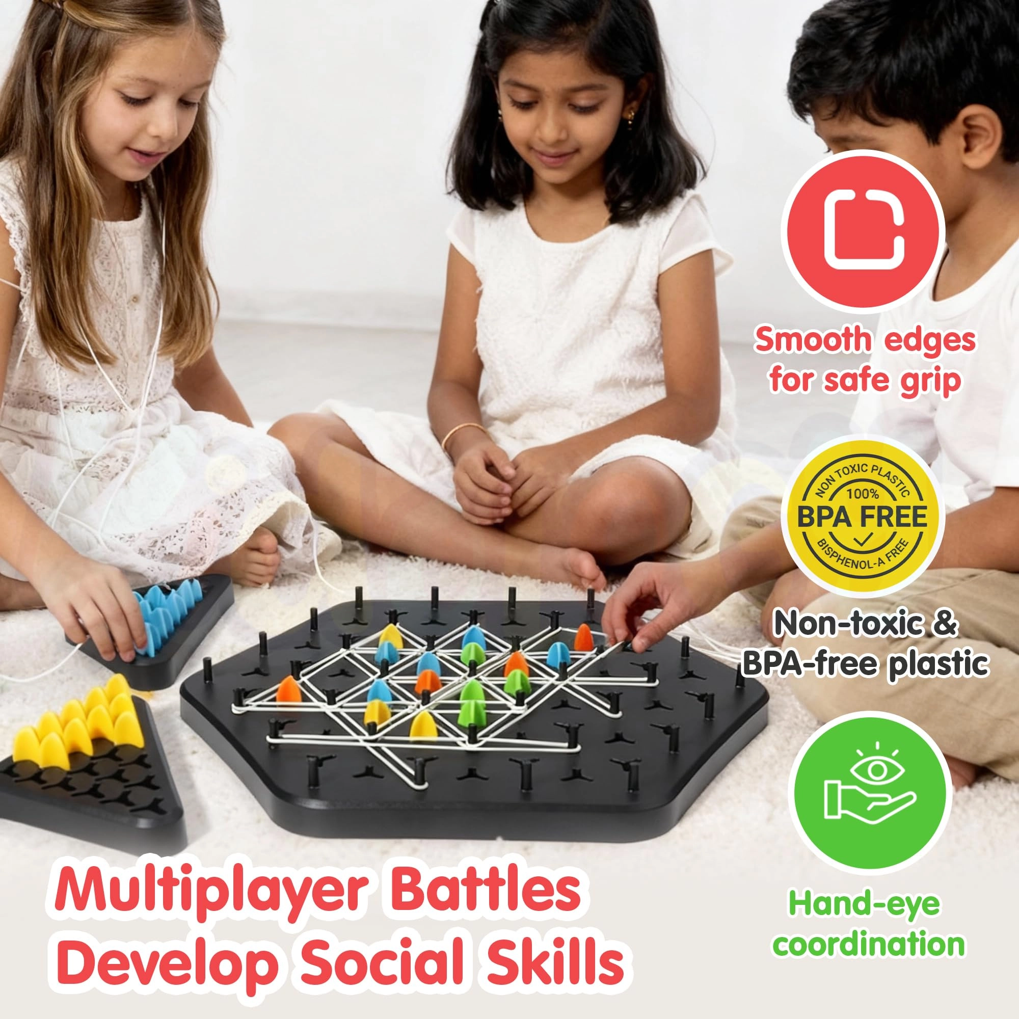 Chain Triangle Chess Game - Multicolor Plastic