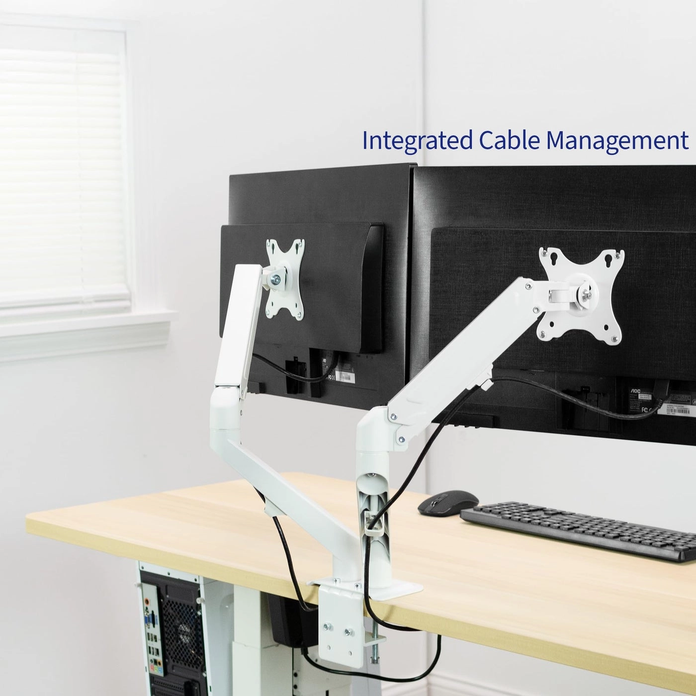Dual Monitor Desk Mount Stand - two up to 35 inches