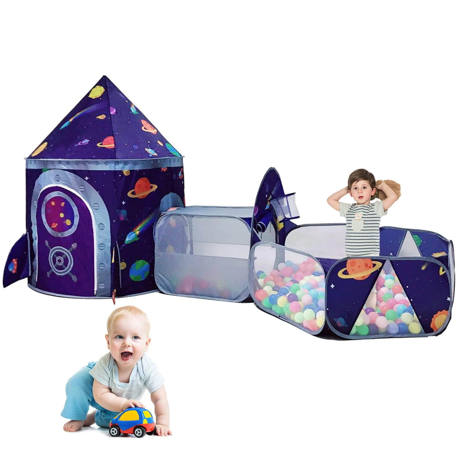 lojeton Space Ship Play Tent + Crawl Tunnel + Ball Pit