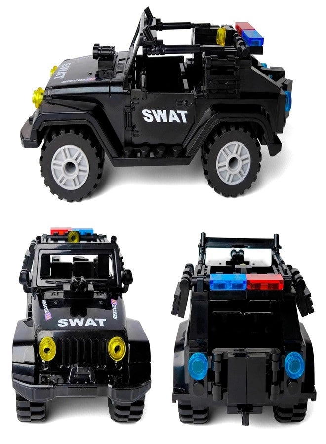 SWAT Military Police Building Block Set - 12 pcs + SUV + Soldiers Minifigures
