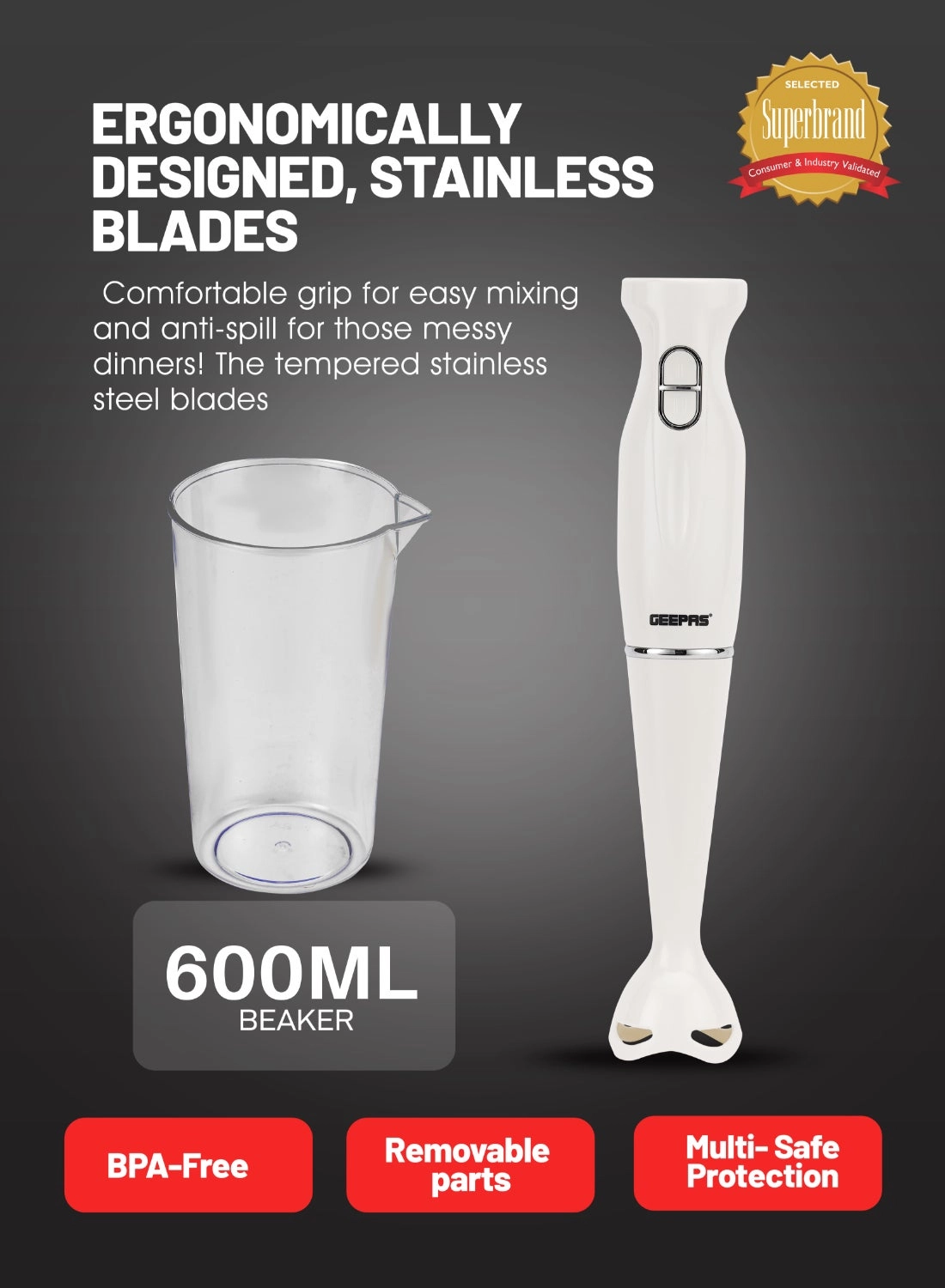 GHB6143 - 2-Speed Stainless Steel Blades
