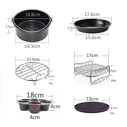 Air Fryer Accessories - Stainless Steel, Carbon Steel 6 PCS