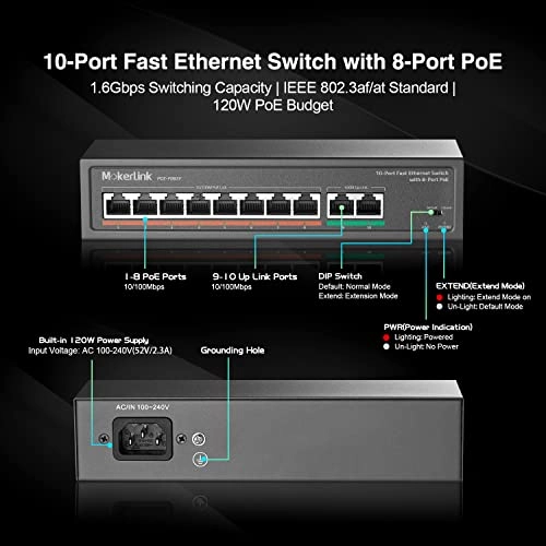 8POE + 2FE 10-ports