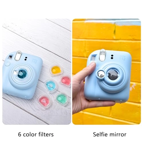 Clear Case - with Strap + Mini Photo Album - 80 Photos + Selfie Mirror + DIY Stickers - x2 + Color Filter - x4